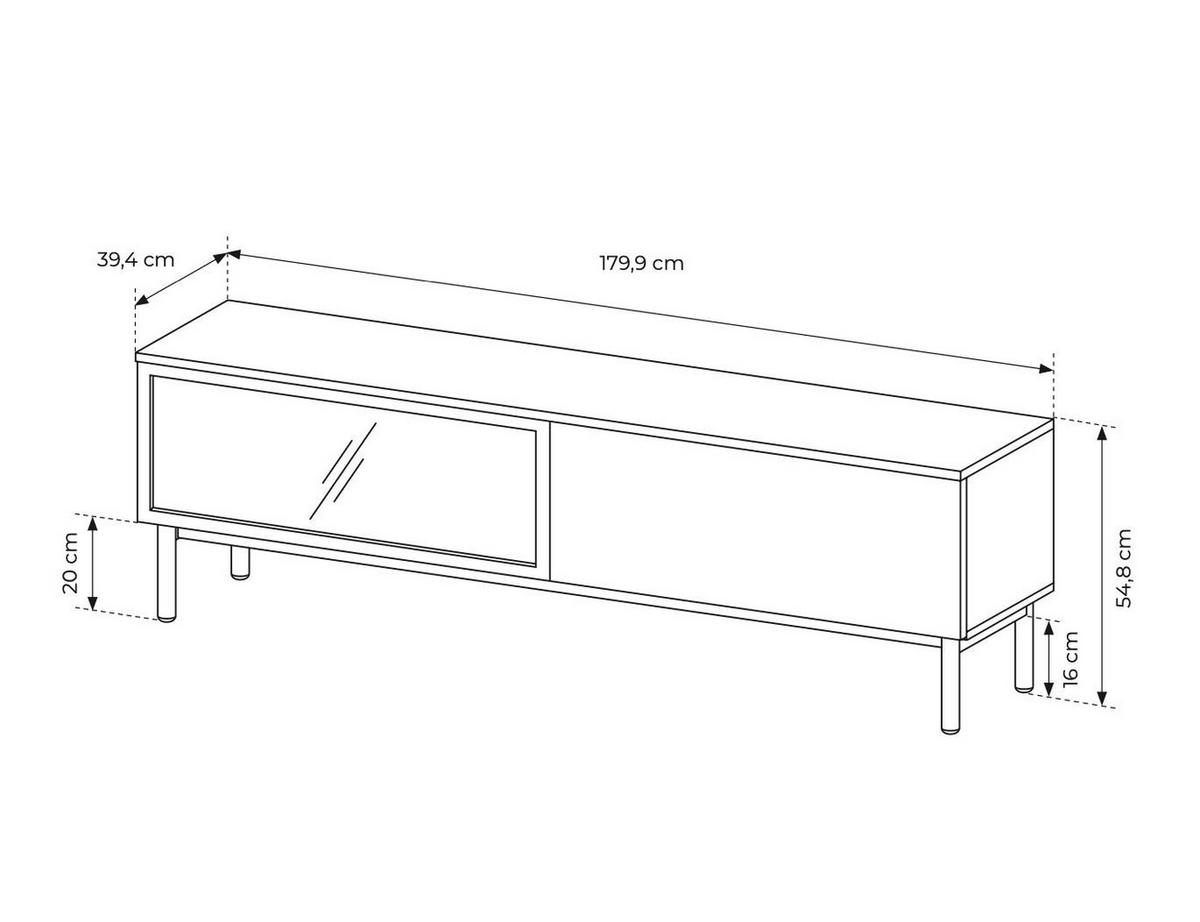 TV-LOWBOARD LANG Schwarz 180x40x55 cm - Schwarz, Holzwerkstoff (180/55/40cm) - FURNLUX