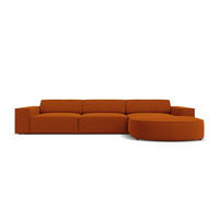 ECKSOFA rechts Jodie aus strukturiertem Stoff terrakotta 4 Sitzplätze - Terracotta, Textil (166/284cm) - Micadoni