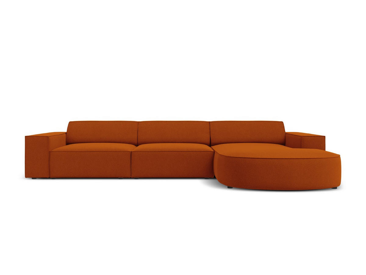 ECKSOFA rechts Jodie aus strukturiertem Stoff terrakotta 4 Sitzplätze - Terracotta, Textil (166/284cm) - Micadoni