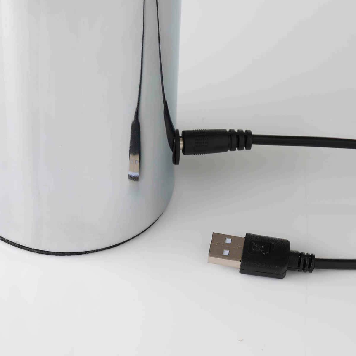 LED-AKKU-TISCHLAMPE - dimmbar in Eddison Optik mit Touch-Dimmer und Metallgehäuse - Chromfarben, Metall (12.5/12.5/26cm) - Northpoint