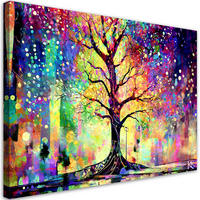 LEINWANDBILD Farbenfroher Baum 100x70cm - Multicolor, Textil (100/70cm) - Feeby