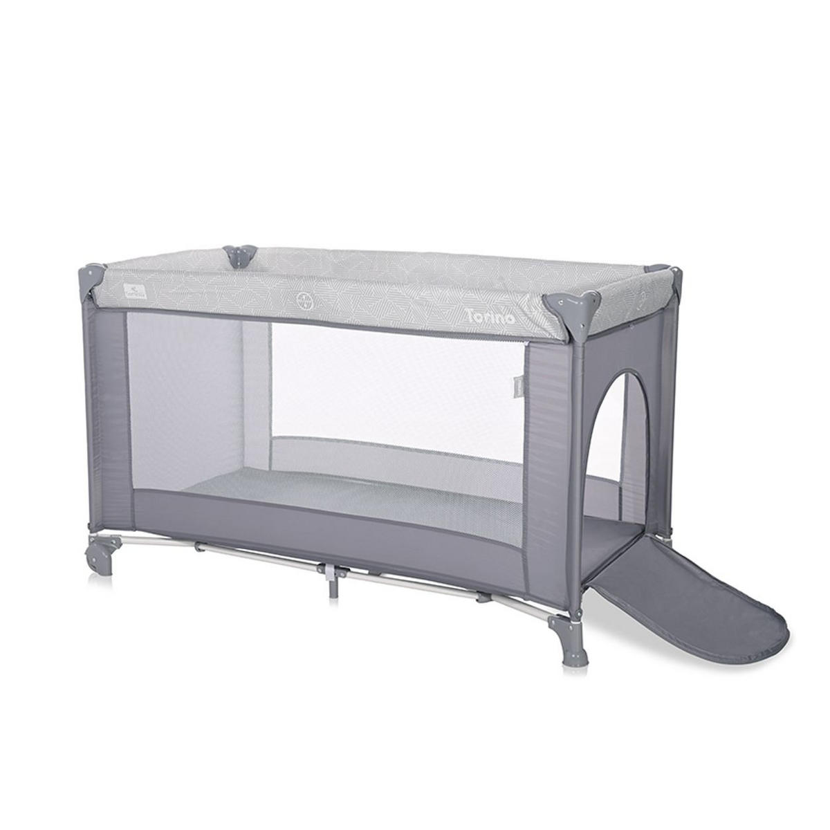REISEBETT Torino silber Laufstall seitlicher Eingang, Tragetasche, Faltmatratze - Silberfarben, Kunststoff (60/120cm) - Lorelli