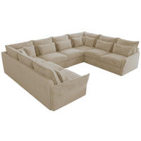 WOHNLANDSCHAFT VERSO U 8M Creme Plüsch - Beige/Creme, Kunststoff/Textil (362/93/270cm) - MKS