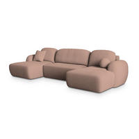 ROHOVÁ SEDAČKA SAVONA starorůžová - starorůžová/černá, dřevo/textil (320/148cm) - MASSENO