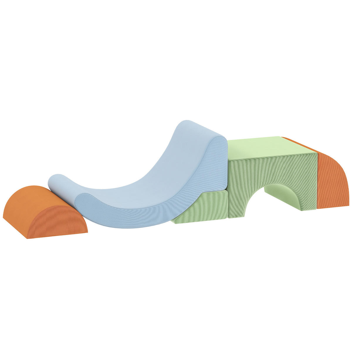 SCHAUMSTOFF Bausteine Kinder 5er Set Klettern Softbausteine mit Cord-Optik Bunt - Multicolor, Textil (48/85cm) - AIYAPLAY