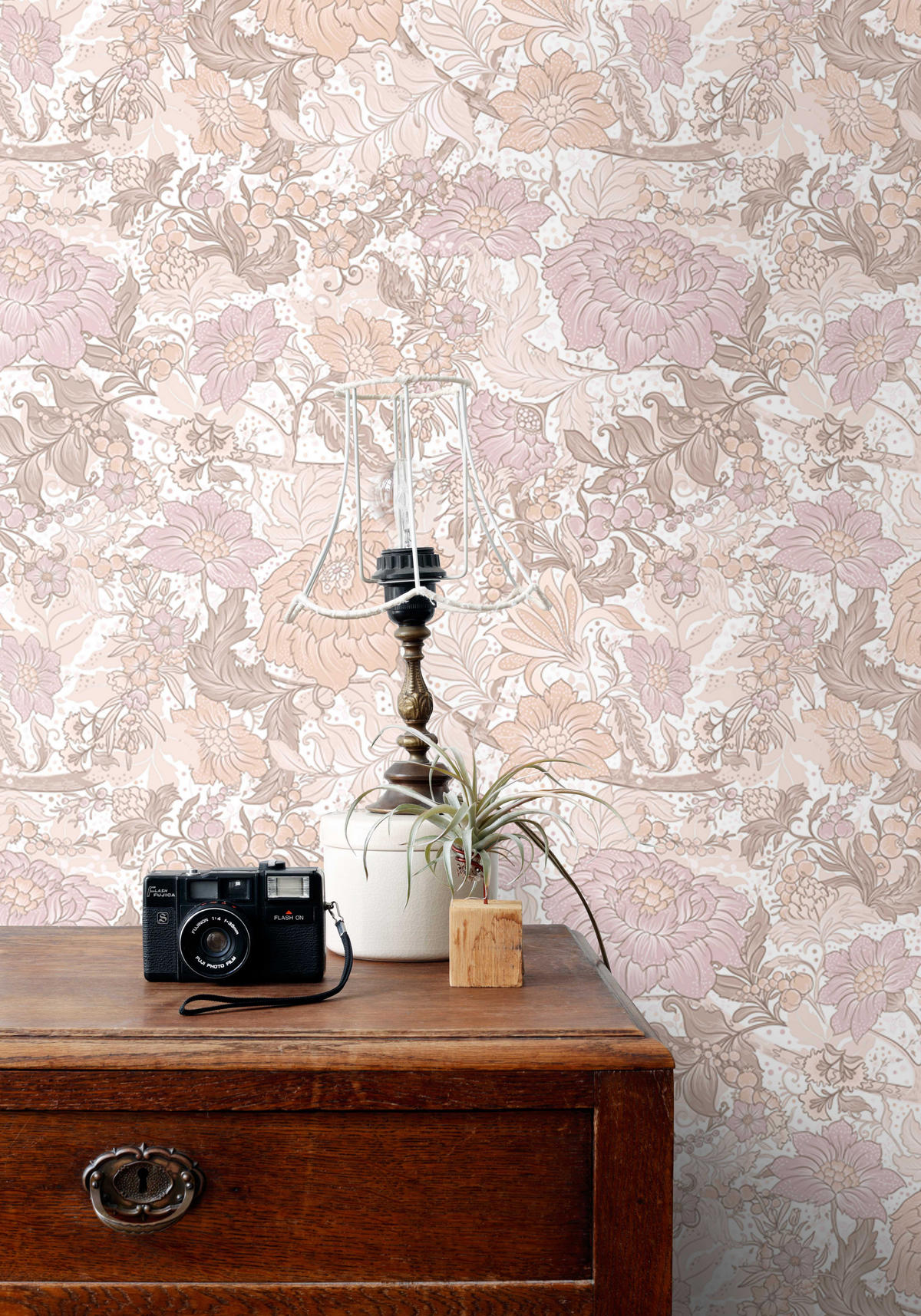 TAPETE Blumenmuster 50 x 900 cm - Lila, Papier (50/900cm) - ESTAhome
