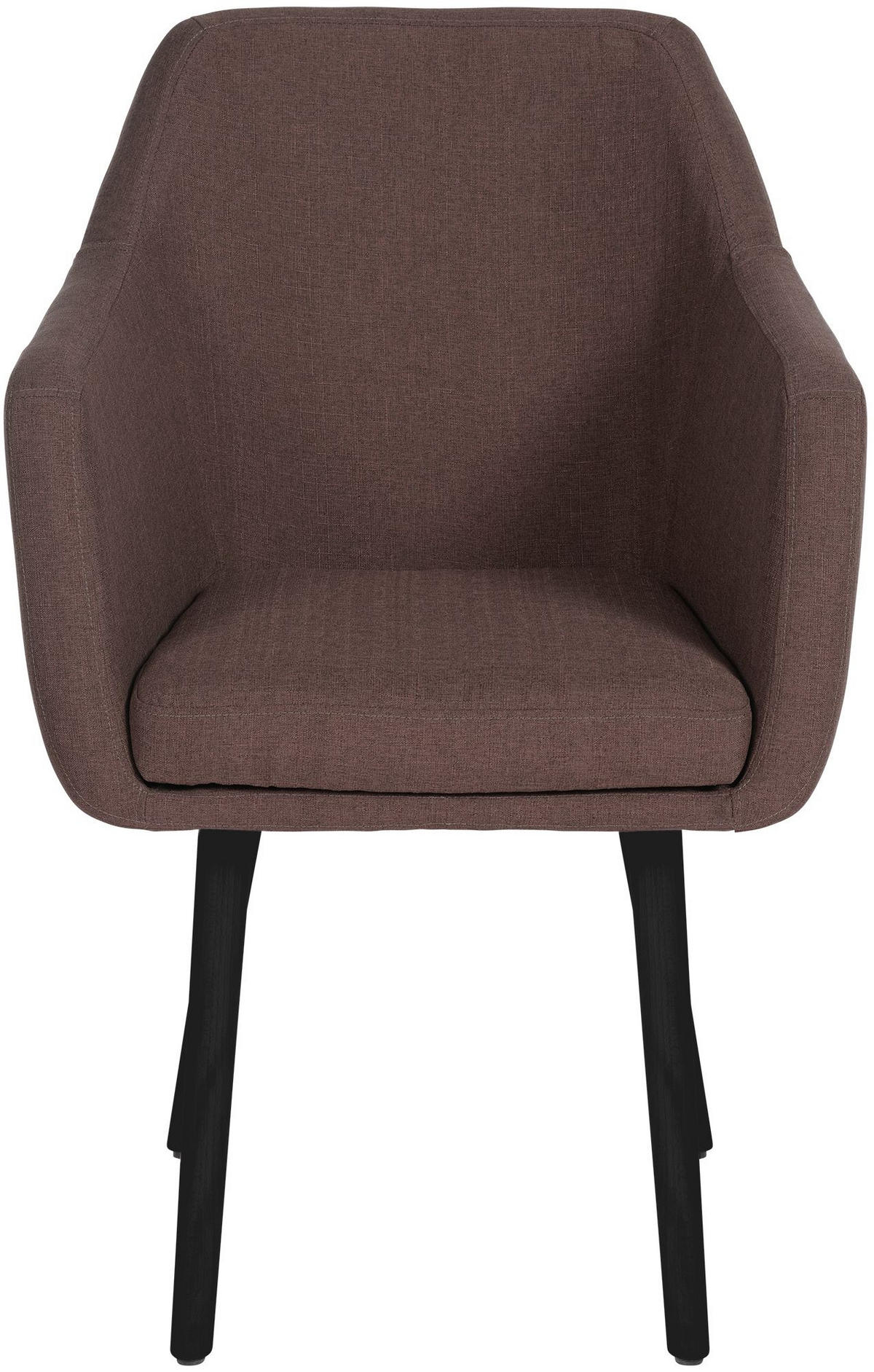 ARMLEHNENSTUHL Stoff braun - Schwarz/Braun, Holz/Textil (61/88/57.5cm) - CLP