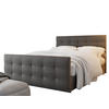 BOXBETT KLEO 180x200, mit Matratze H3 und Topper, Madryt 195 - Grau, Holz/Kunststoff (180/200cm) - Bedante