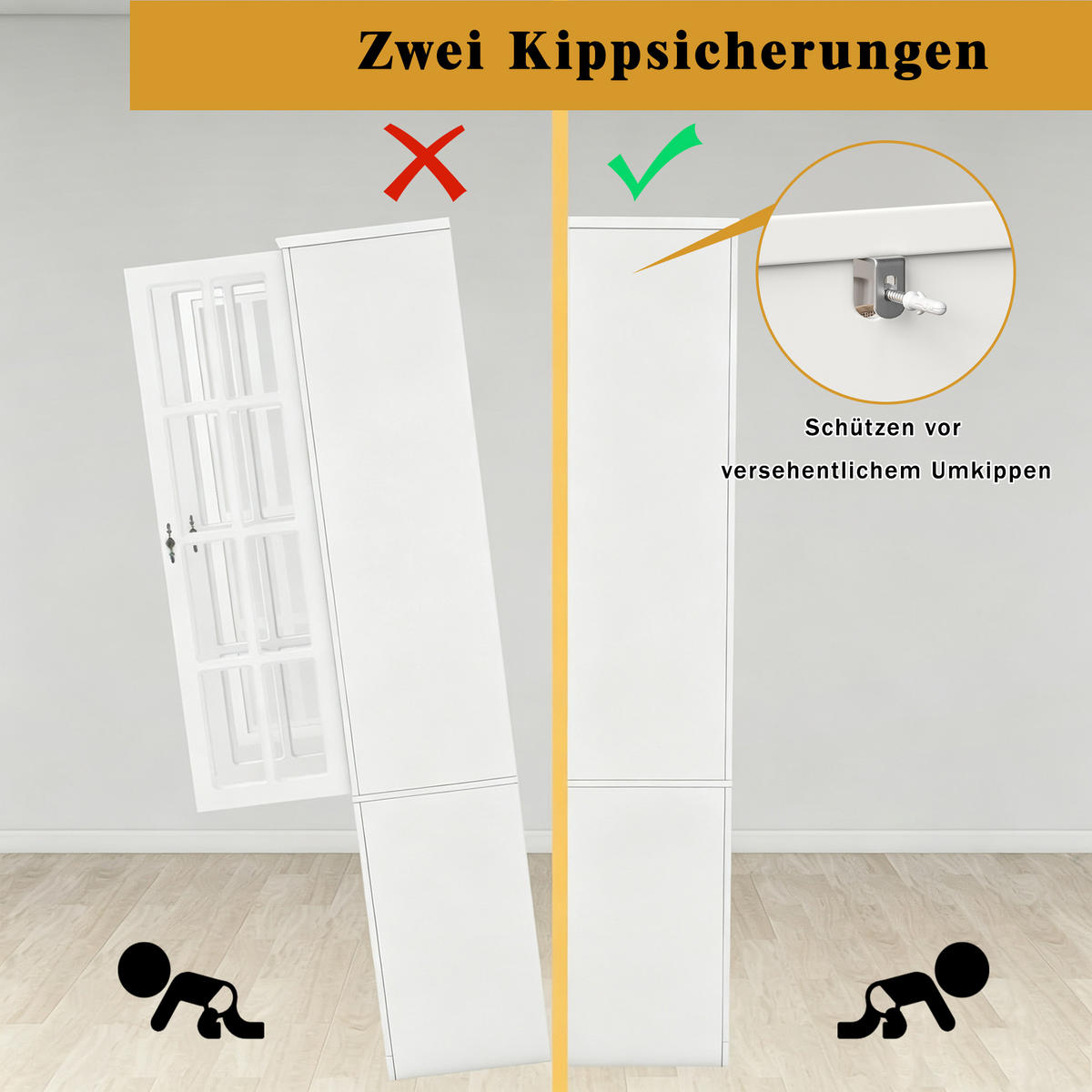 HOCHBUFFETSCHRANK 180cm RGB LED App Glastüren Weinregal Weiß - Weiß, Metall (70/180/38.3cm) - FLIEKS
