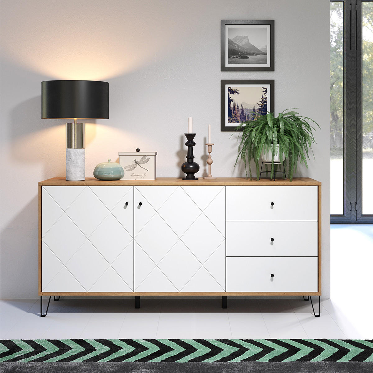 SIDEBOARD Touch Weiß - Weiß, Holzwerkstoff (183/76/40cm) - Trendteam