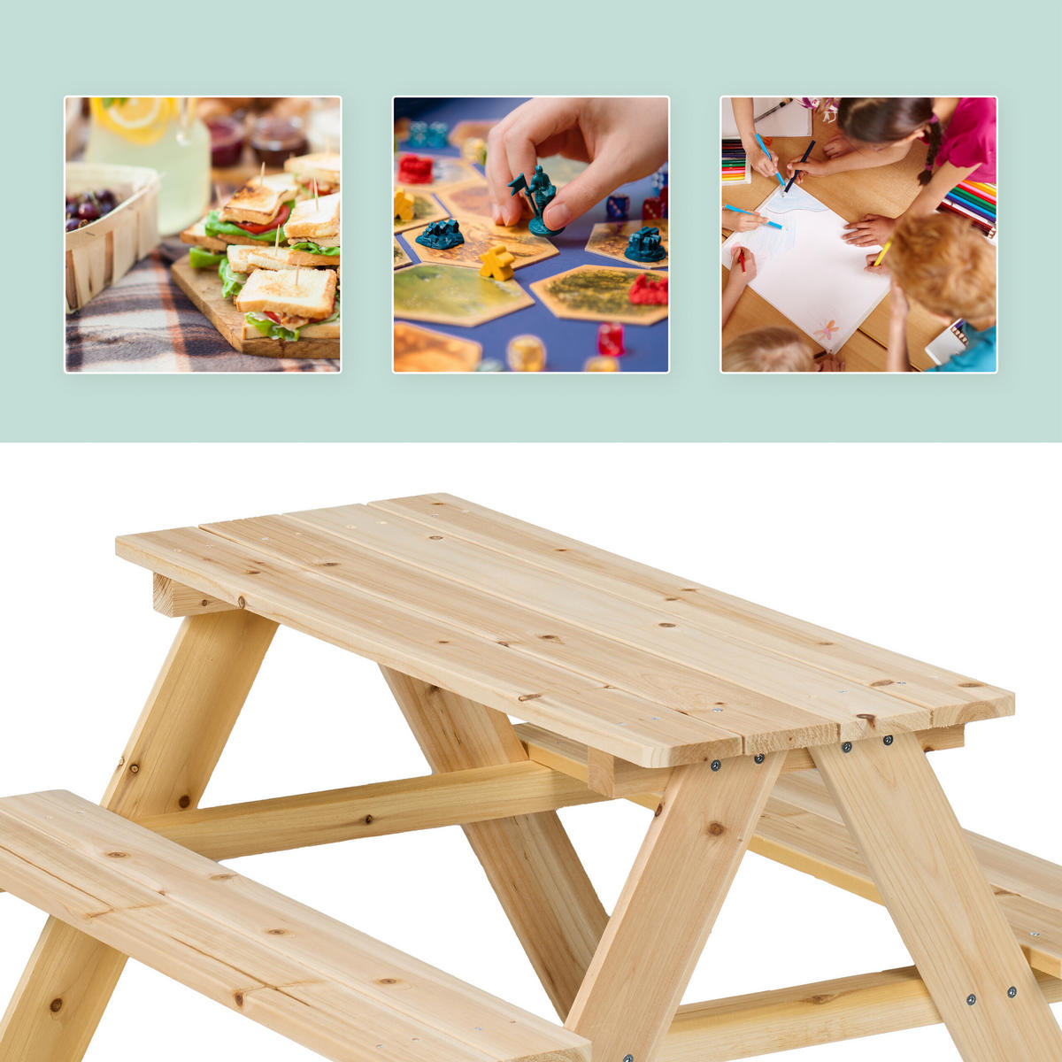 KINDERSITZGRUPPE - Eichefarben, Holz - Relaxdays
