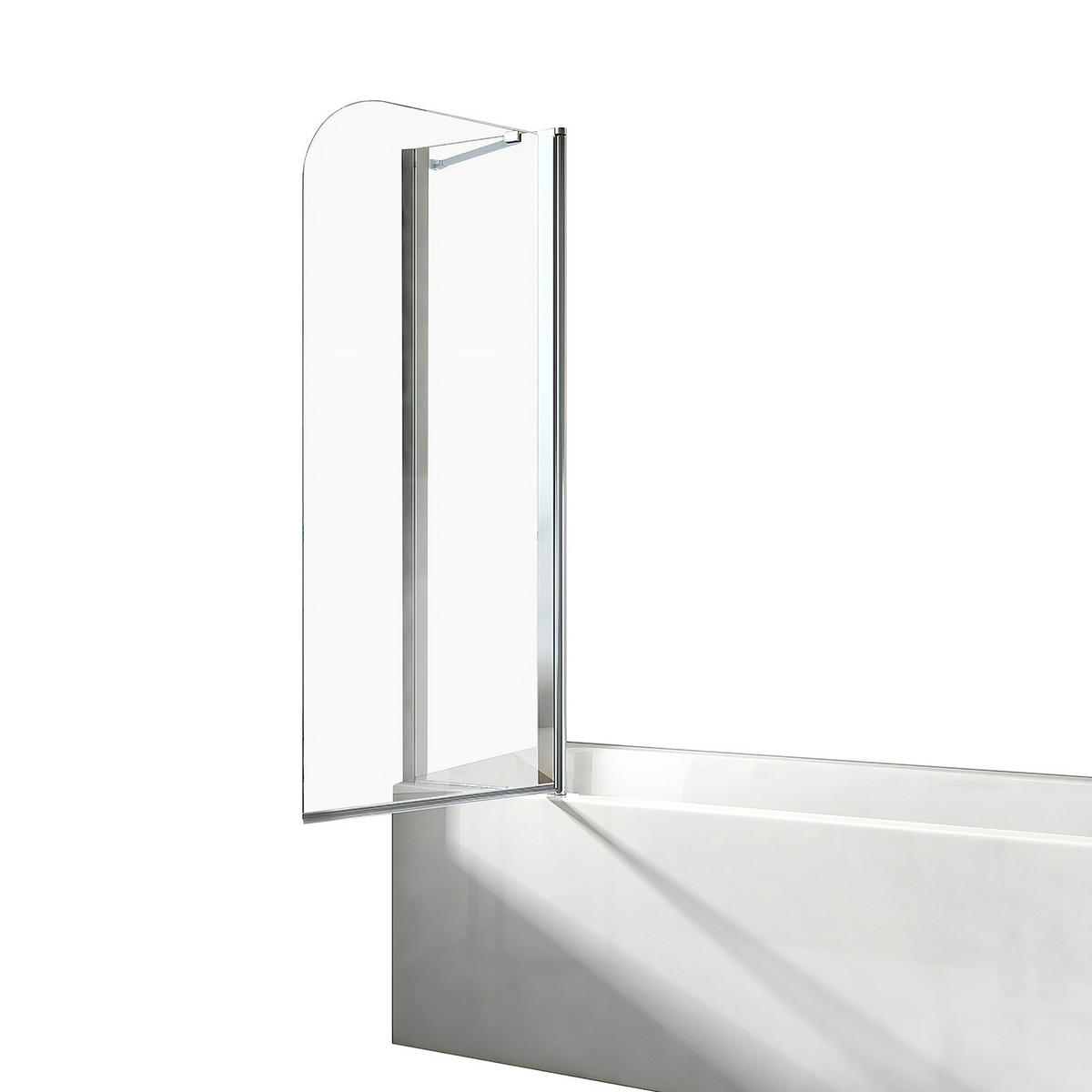 DUSCHWAND für Badewannen mit Schwenkfunktion 140/100 cm - Transparent, Glas (100/140cm) - EMKE