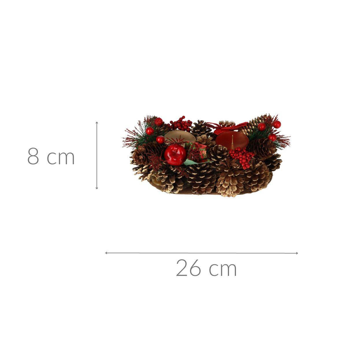 KERZENHALTER Zapfen - Braun, Kunststoff (26/8/16cm) - Home Styling Collection