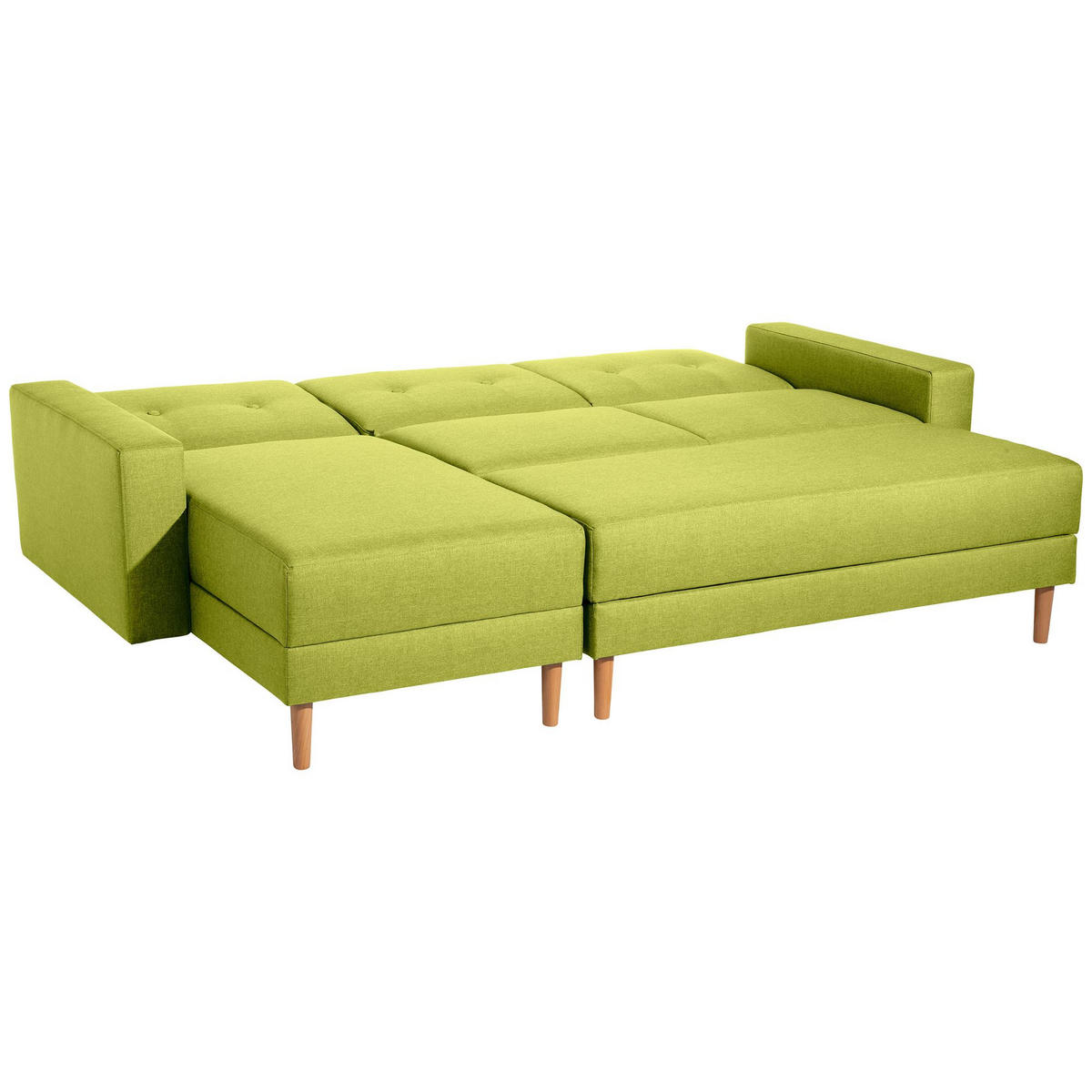 FUNKTIONSSOFA mit Hocker Kattie Flachgewebe apfel - Apfelbaumfarben, Kunststoff (144/230cm) - 58aufmkessel