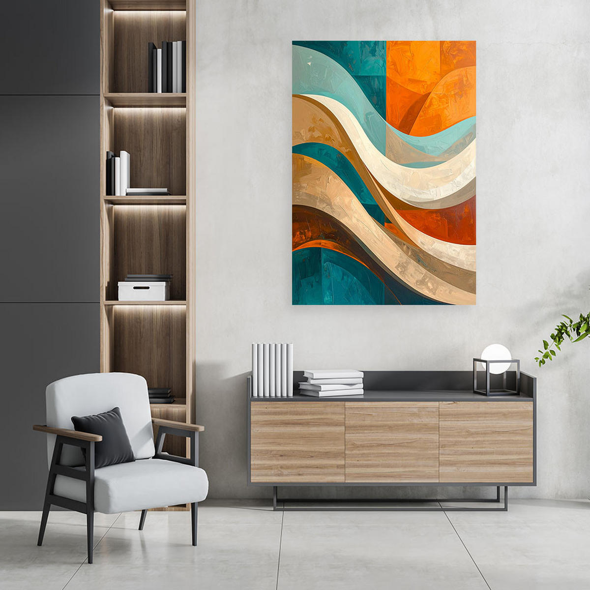 LEINWANDBILD 3D und geometrisch 70x100cm - Multicolor, Textil (70/100cm) - Feeby