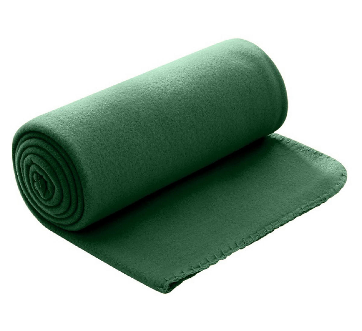 FLEECEDECKE 10er Set schwarz 130/160 cm Kettelrand Anti-Pilling - Dunkelgrün, Textil (130/160cm) - wometo
