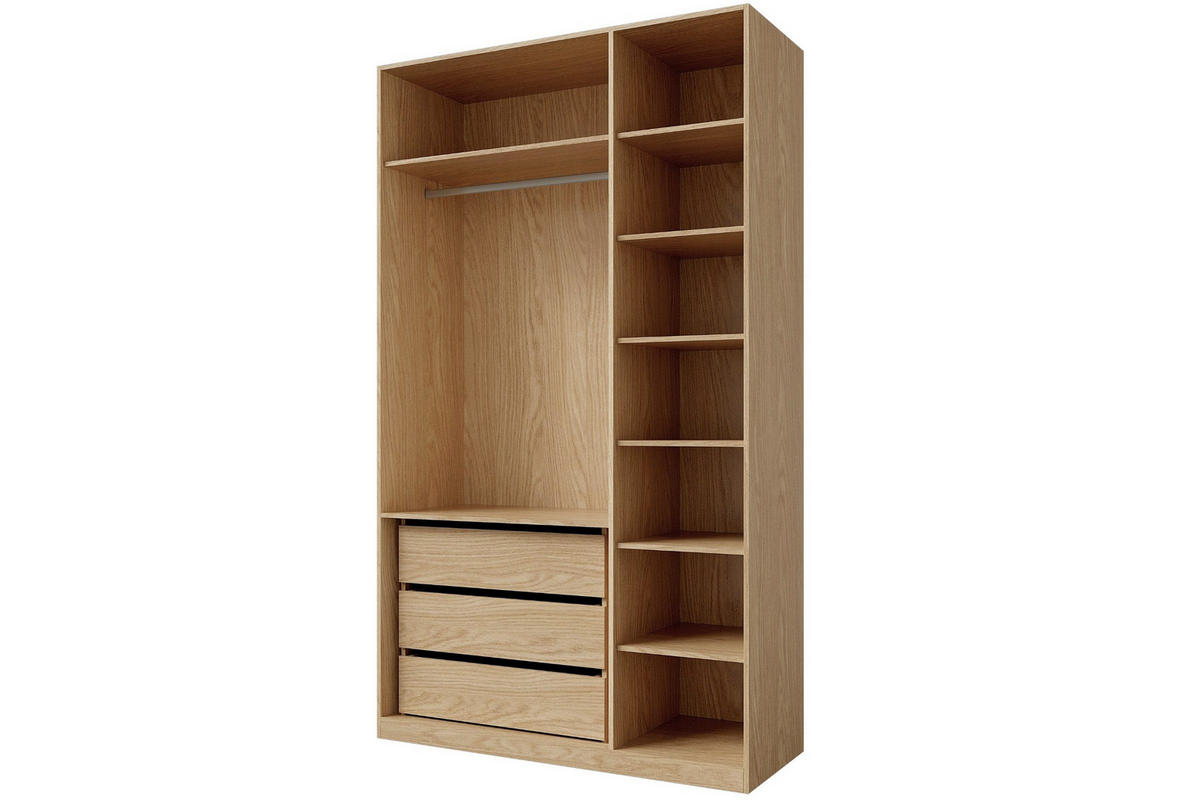 KLEIDERSCHRANK SUN 135/237/60 cm in Frühlingseiche/Macadamia - Eichefarben, Holzwerkstoff (135/237/60cm) - Deine Möbel 24