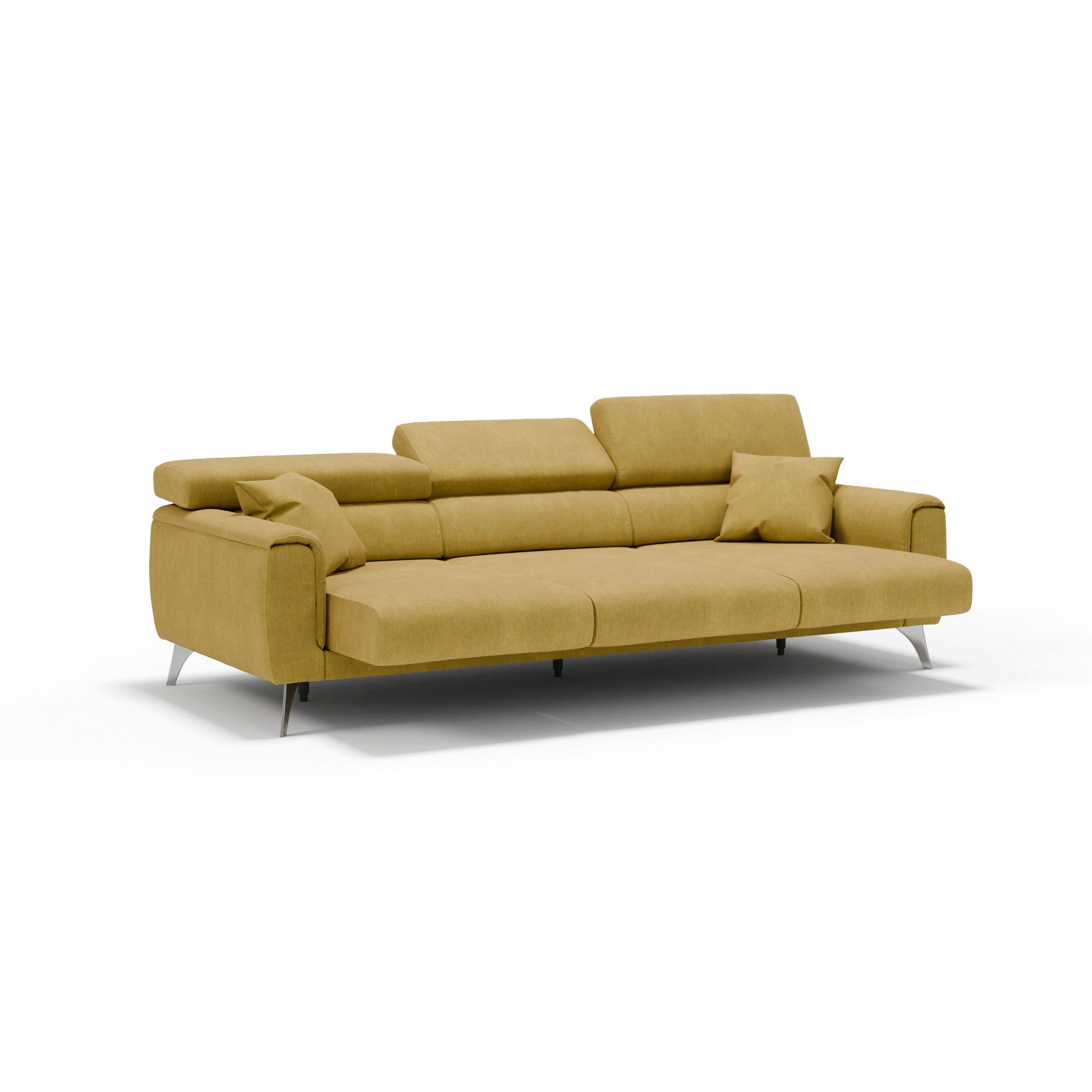 Thumbnail - Divani.store Linearsofa, Gelb, Textil, 244x73x102 cm, Wohnzimmer, Sofas & Couches, Sofas
