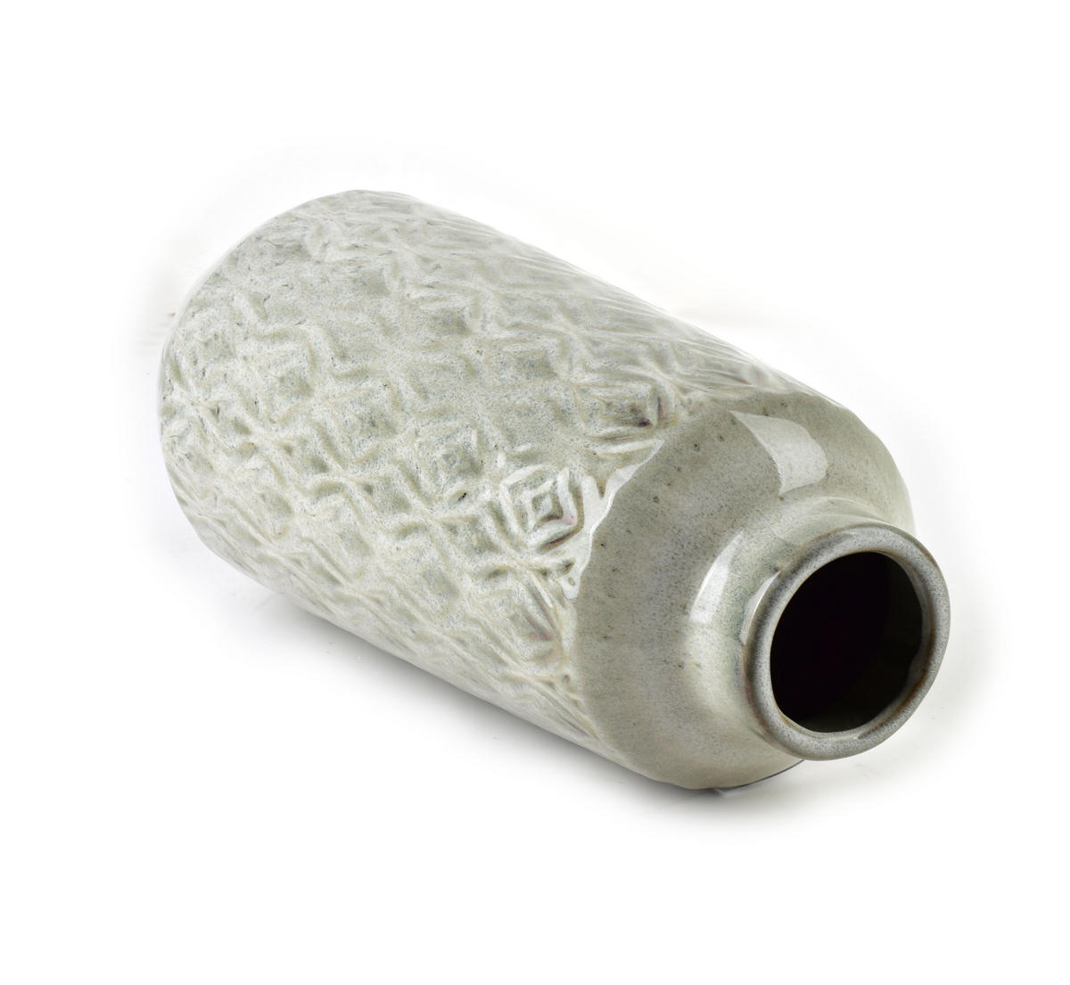 VASE Yarine Grau 18/18/38.5 cm Keramik - Grau, Keramik (38.5cm) - Mondex