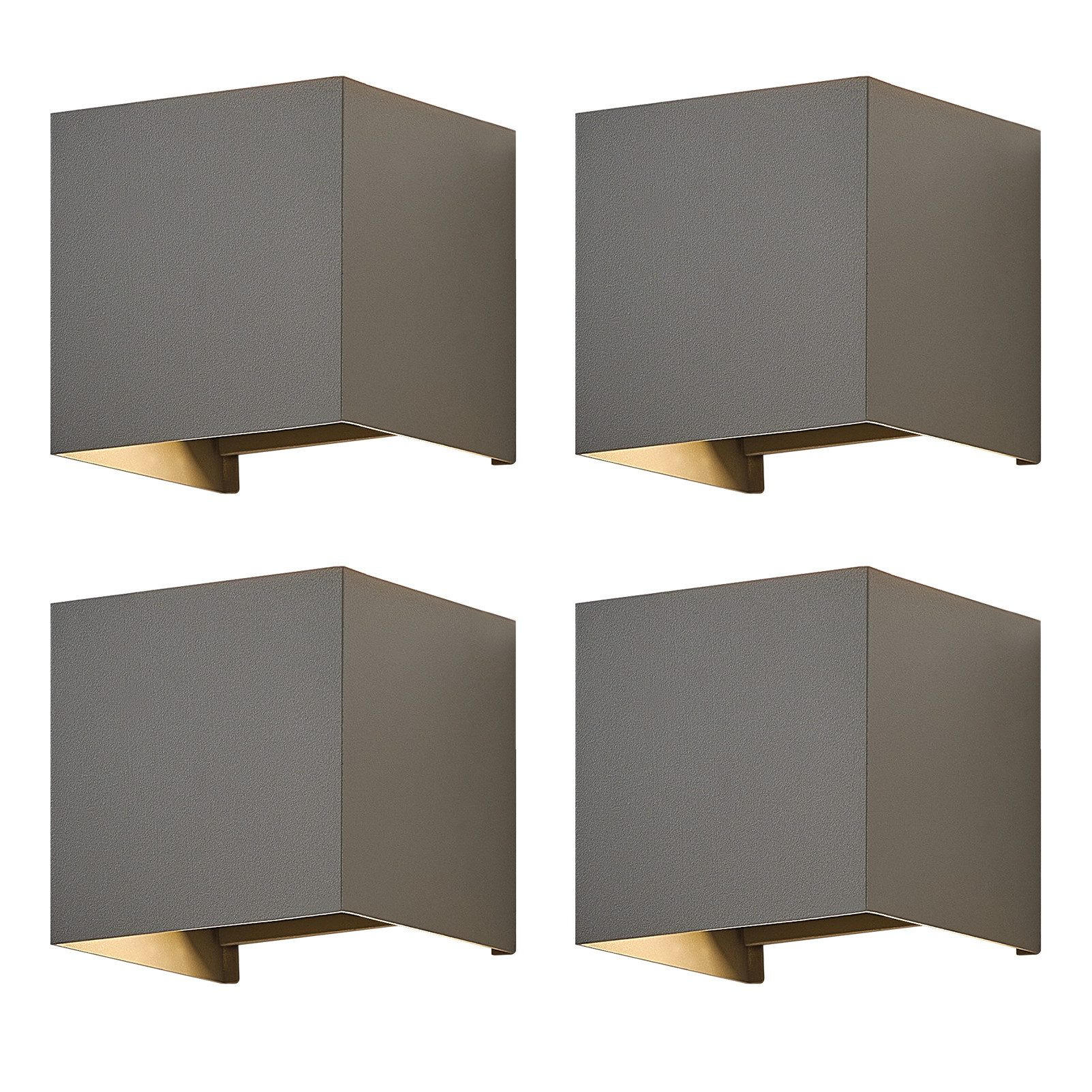 LED-WANDLEUCHTE Glow 10/10/10 cm - Grau, Metall (10/10/10cm) - ZMH