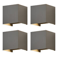 LED-WANDLEUCHTE Glow 10/10/10 cm - Grau, Metall (10/10/10cm) - ZMH