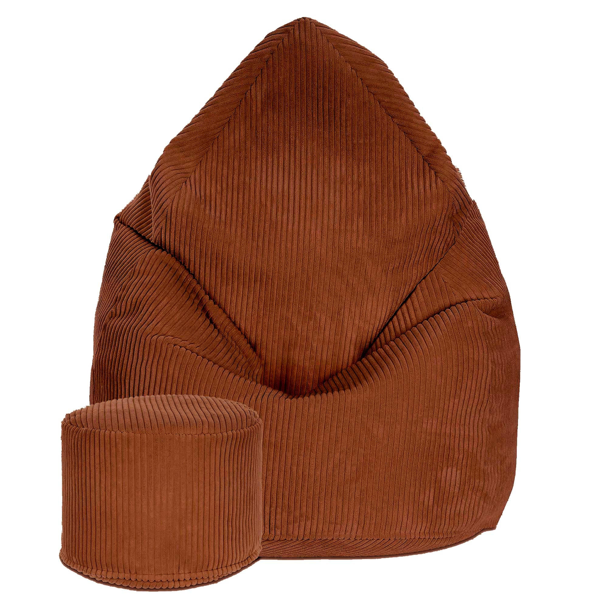 SITZSACK MIT FUßSTÜTZE Kordsamt 2-tlg Indian tan S - Rotbraun/Braun, Textil (70/105cm) - Dreamroots