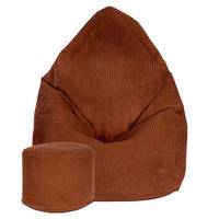 SITZSACK MIT FUßSTÜTZE Kordsamt 2-tlg Indian tan S - Rotbraun/Braun, Textil (70/105cm) - Dreamroots