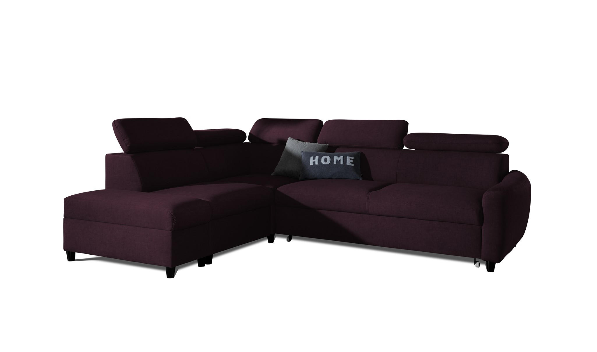 ECKSOFA Schlafsofa Anton In Esito - Violett, Holzwerkstoff/Textil (265/205cm) - Fun Möbel