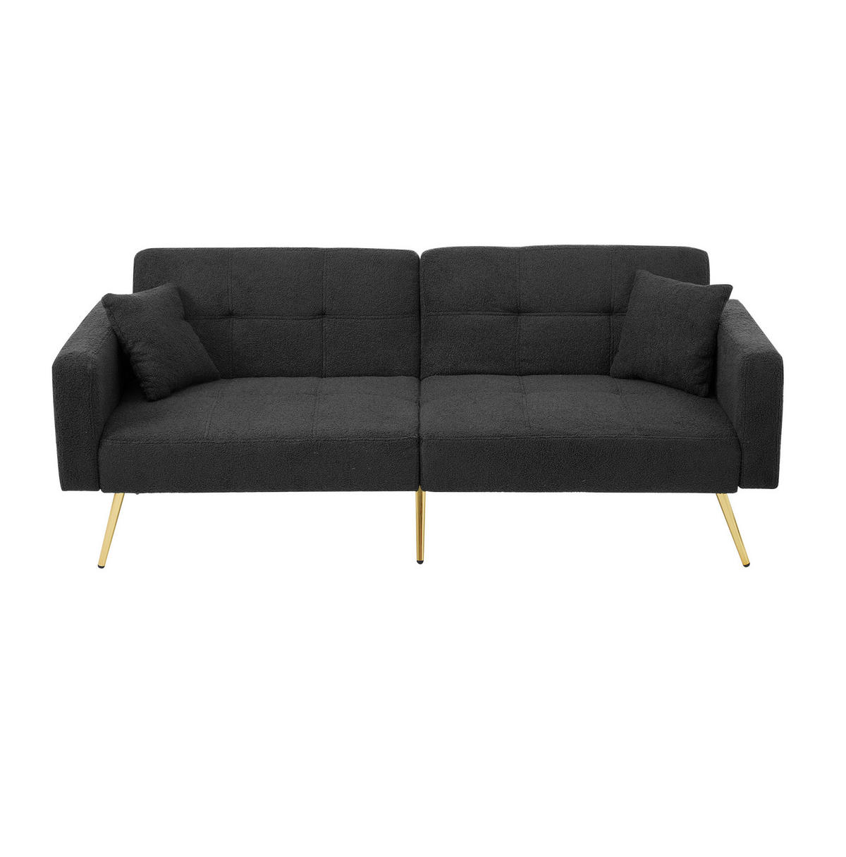 SCHLAFSOFA 175/64/72 cm in Antikgrau – verstellbar mit Seitentaschen - Dunkelgrau, Kunststoff (175/72/64cm) - BEAOK