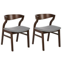 ESSZIMMERSTUHL 2er-Set Holzwerkstoff Dunkler Holzfarbton Maroa - Dunkelbraun, Holz/Textil (51/72/46cm) - Beliani
