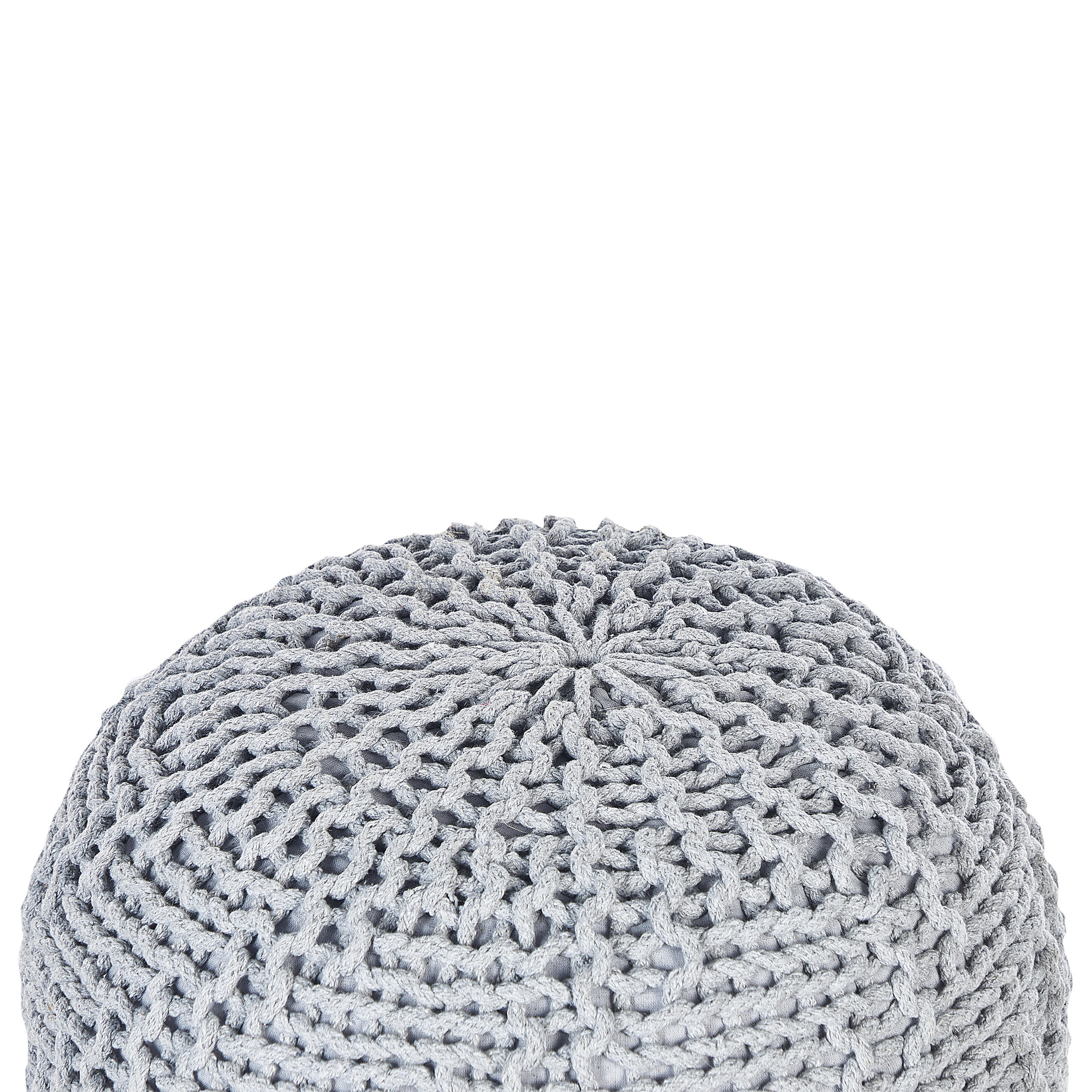 POUF Priene 50/50/35 cm - Grau, Naturmaterialien/Textil (50/35/50cm) - Beliani