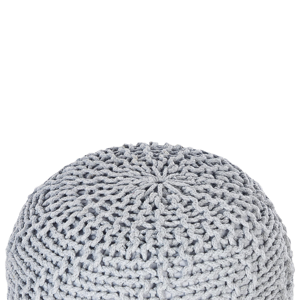 POUF Priene 50/50/35 cm - Grau, Naturmaterialien/Textil (50/35/50cm) - Beliani
