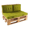GARTEN-LOUNGESOFA aus Paletten, inkl. Sitzkissen, Grün - Grün, Holz (60/80/60cm) - Oviala