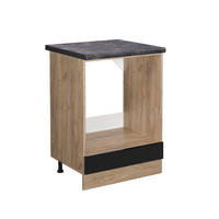 HERDUMBAUSCHRANK R-Line Schwarz Hochglanz 60 cm, AP Anthrazit - Honigeiche/Schwarz Hochglanz, Holzwerkstoff (60/81.6/60cm) - Vicco