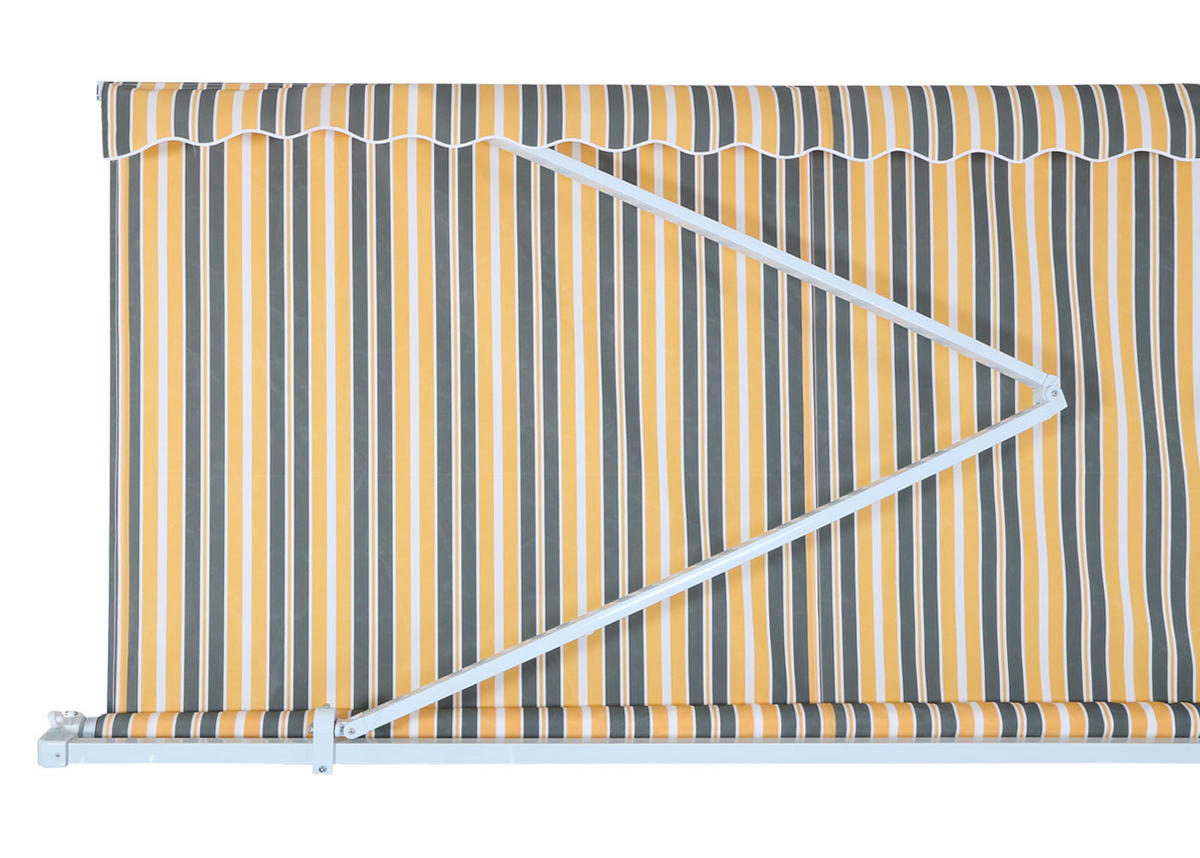 ALU-MARKISE Grau, Gelb - Gelb/Grau, Textil (250/18/200cm) - MCW