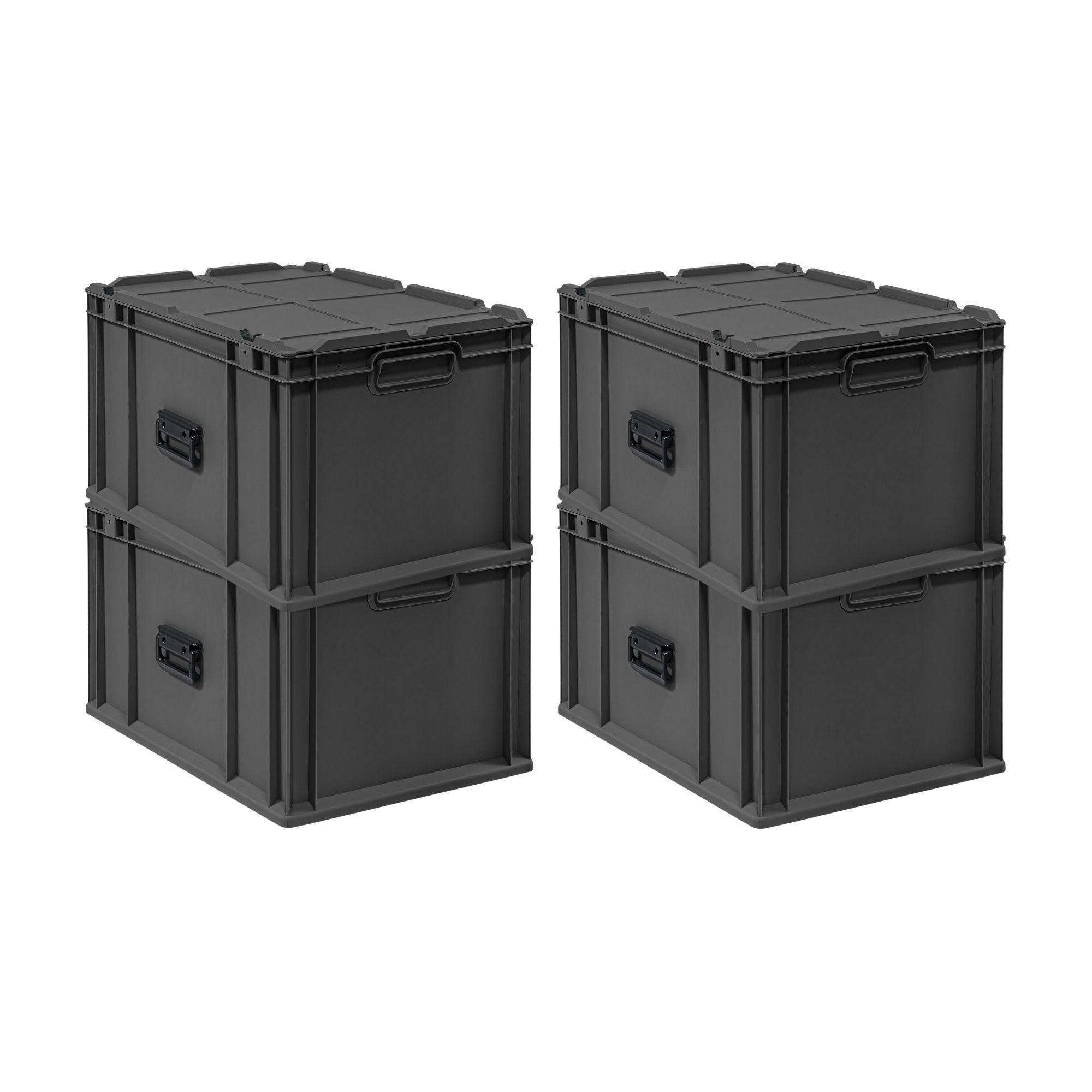 EUROBOX 4x NextGen Portable, HxBxT 33,5x40x60cm, 65 Liter, Schwarz - Schwarz, Kunststoff (40/33.5/60cm) - PROREGAL