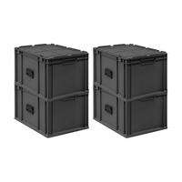 EUROBOX 4x NextGen Portable, HxBxT 33,5x40x60cm, 65 Liter, Schwarz - Schwarz, Kunststoff (40/33.5/60cm) - PROREGAL