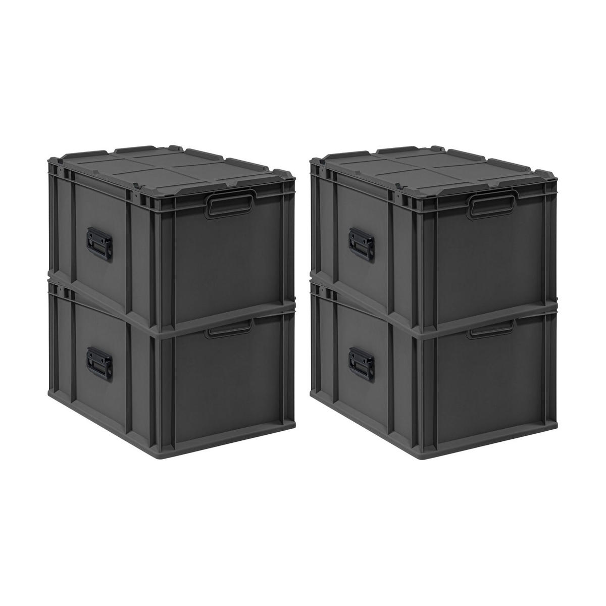 EUROBOX 4x NextGen Portable, HxBxT 33,5x40x60cm, 65 Liter, Schwarz - Schwarz, Kunststoff (40/33.5/60cm) - PROREGAL