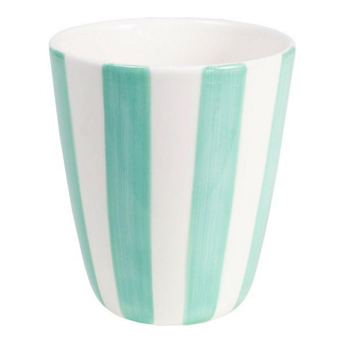 BECHER Mint Streifen in Minze - 350 ml - Mintgrün, Keramik (0.35L) - Blond Amsterdam