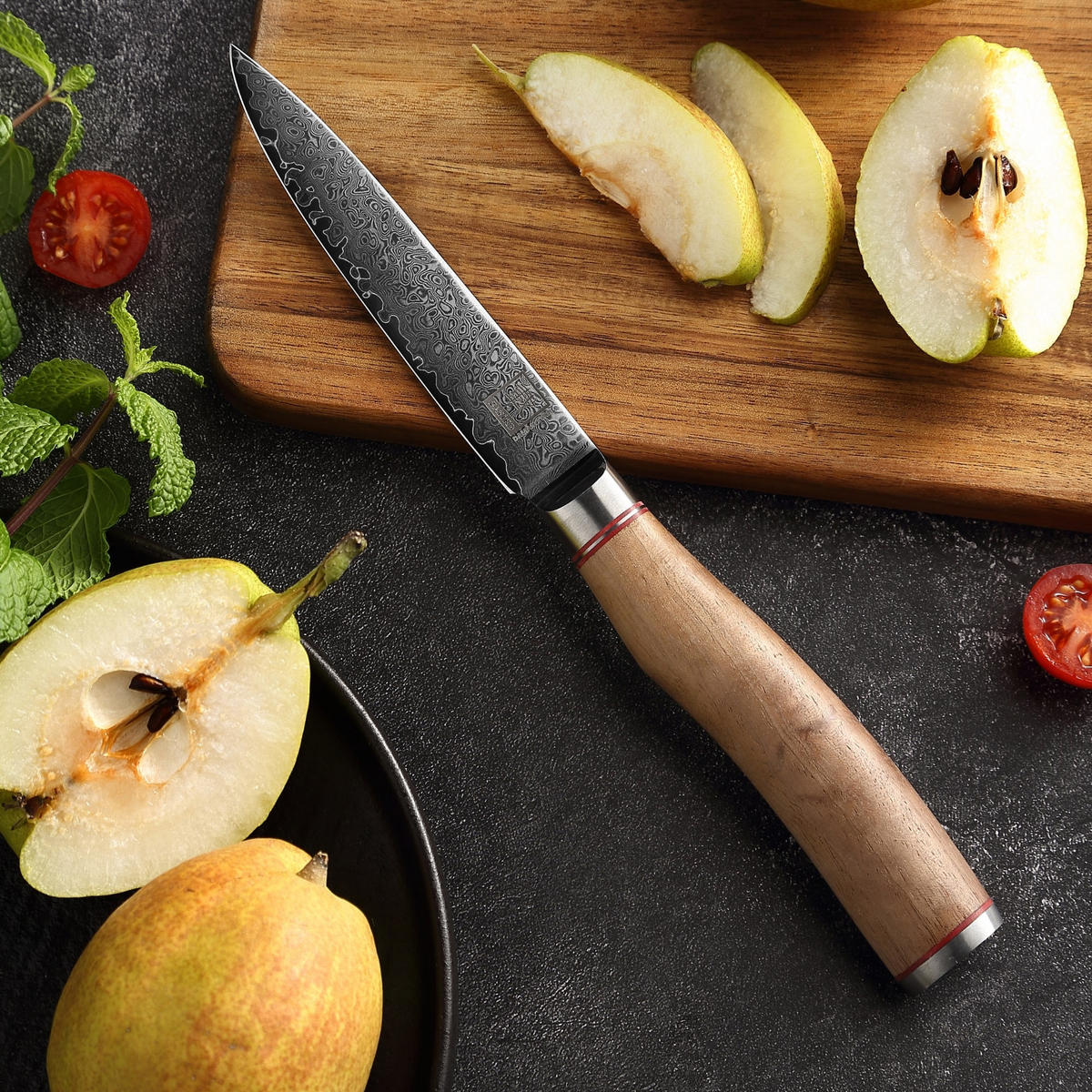 ALLZWECKMESSER 12 cm - Nussbaumfarben, Holz/Metall (24cm) - Zayiko