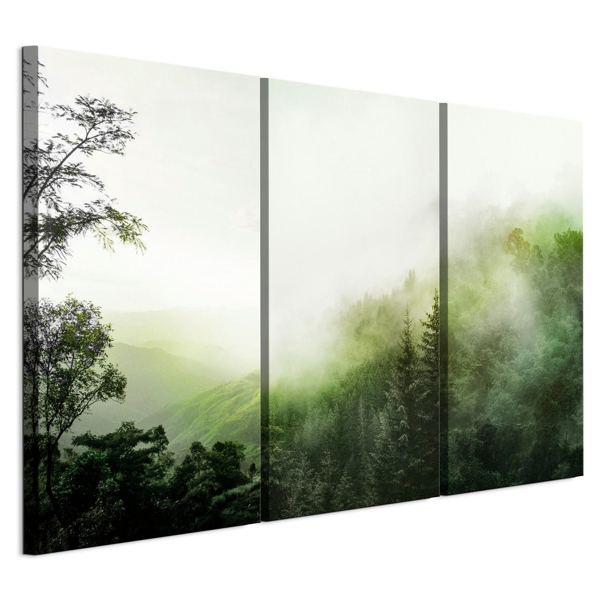 LEINWANDBILD Berglandschaft 3-tlg. 90x60 cm - Multicolor, Holz (90/60cm) - LUMASOUL