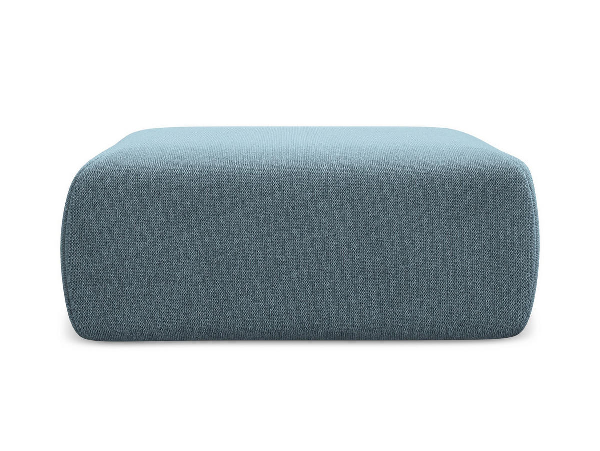POUF Strukturstoff Stoff Blau - Blau/Schwarz, Kunststoff/Textil (102/40/62cm) - Makamii