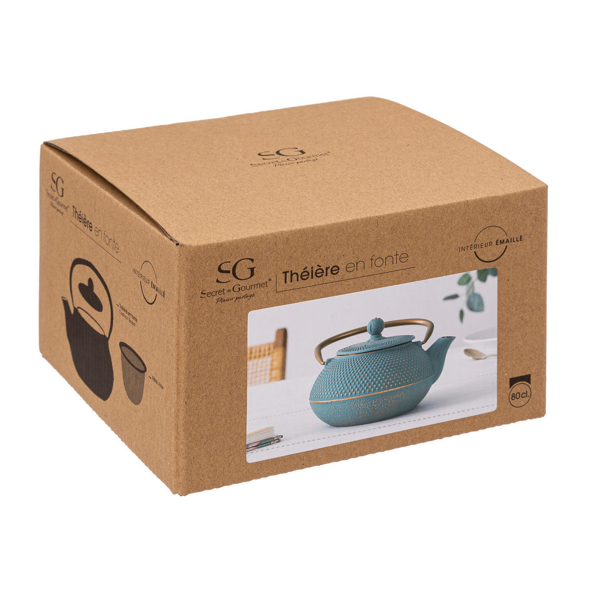 TEEKANNE Gusseisen Jade Blau 800 ml 15,5/15/17,5 cm - Blau, Metall (0.8L) - Secret de Gourmet