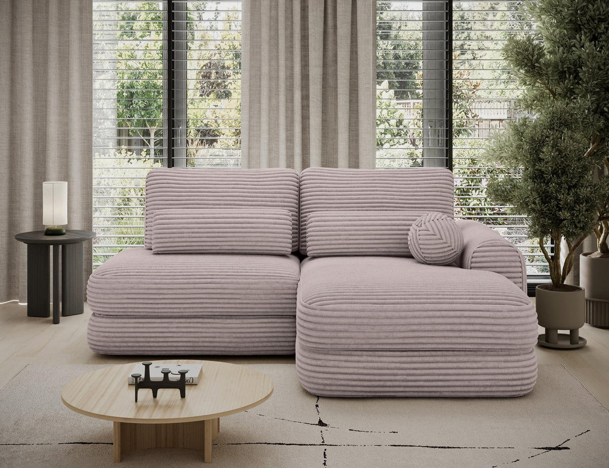 ECKSOFA RIPELI L-Form mit Schlaffunktion & Bettkasten – Modernes 3-Sitzer Sofa, Wellenfederung, 217 × 175 cm - Hellgrau/Schwarz, Kunststoff (175/217cm) - Wohnideebilder