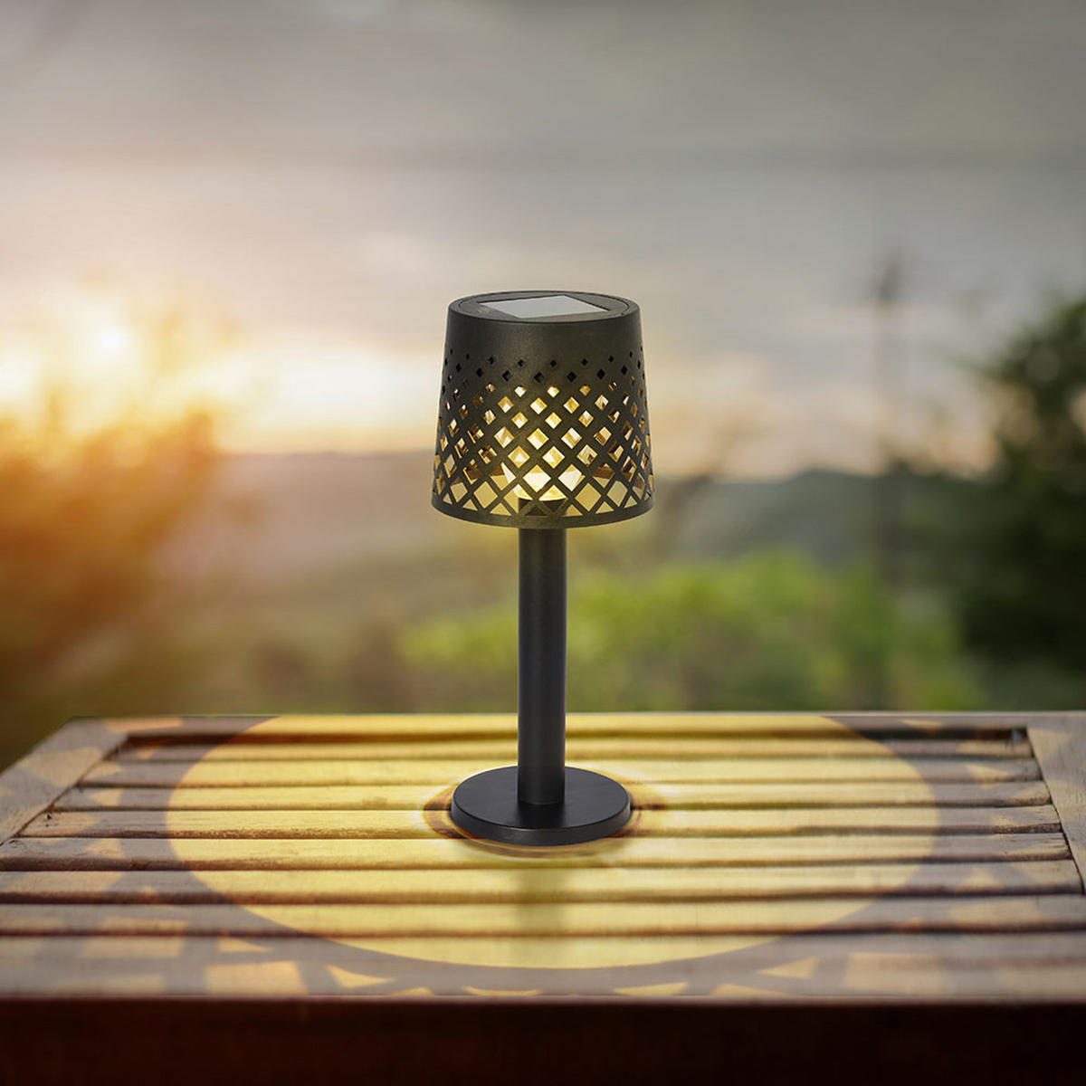 LED AUSSENLEUCHTE Schwarz Matt Dekorstanzungen - Schwarz, Kunststoff (9/9/21cm) - Globo Lighting