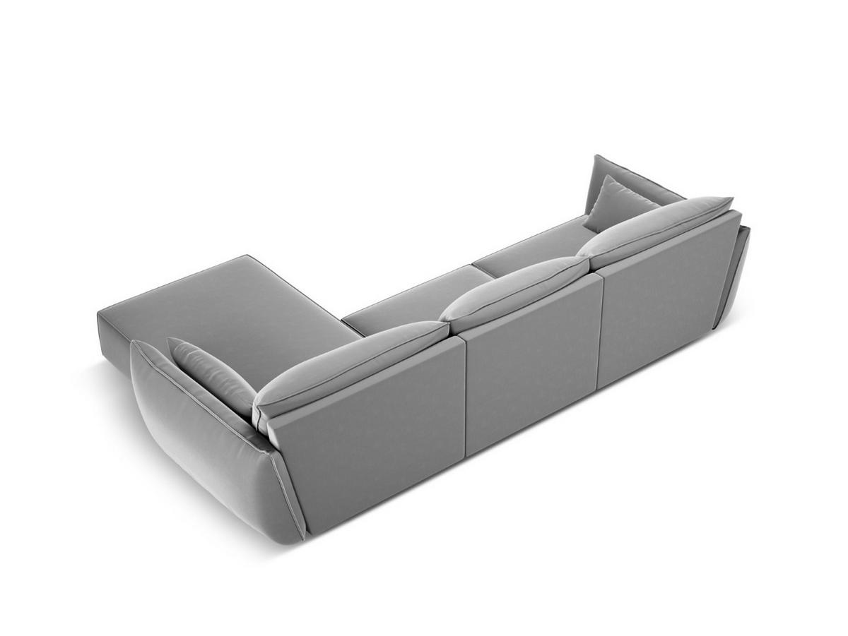 ECKSOFA rechts Kaelle aus Samt grau 4 Sitzplätze - Grau, Textil (171/308cm) - Micadoni