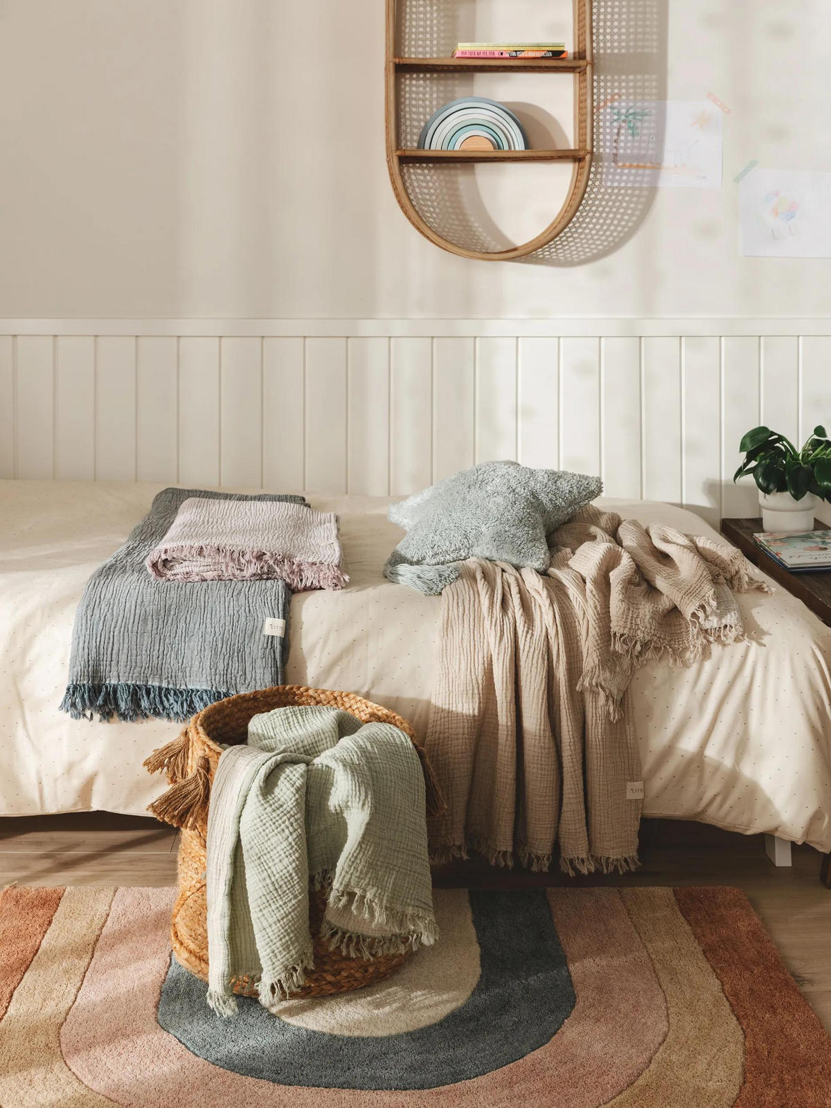 BAUMWOLLDECKE Lilo Cream/Beige 130x170 cm - Creme, Textil (130/170cm) - Lytte