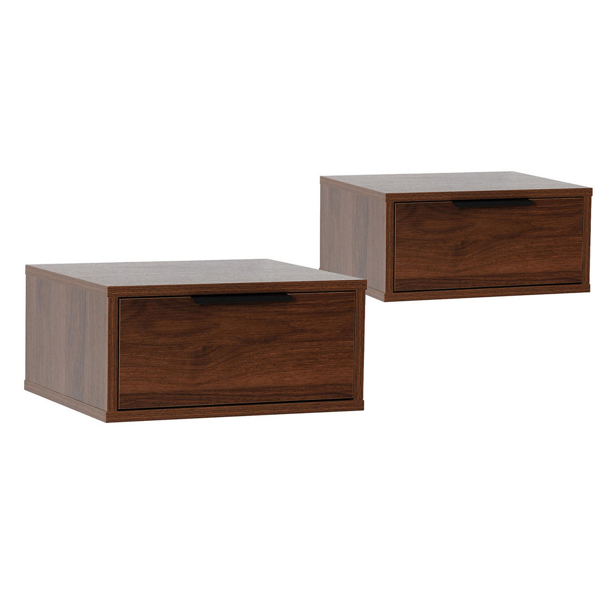 2er-Set SCHWEBENDER NACHTTISCH Auri Walnuss - Walnussfarben, Holzwerkstoff (40/19/35cm) - VS Venta-stock