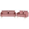 5-SITZER SOFA SET Samtstoff Rosa Maura - Pink, Textil (185/83/78cm) - Beliani