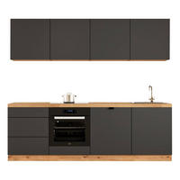 KÜCHENZEILE 240 cm - Langen KL28-M240 - in Grau/Matt - Grau, Holz (240/212/52cm)